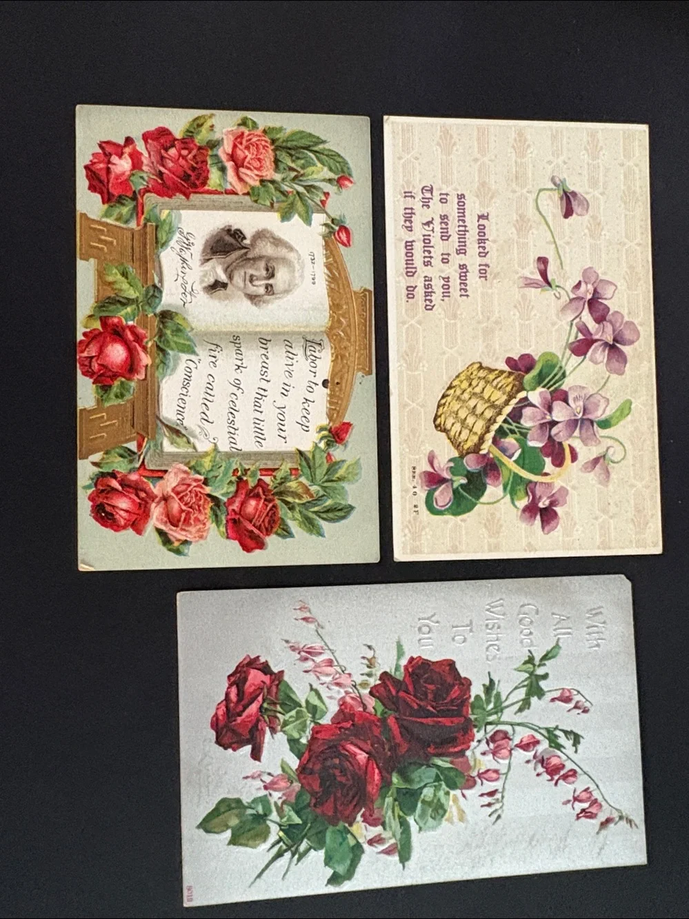 Lot 114: Vintage Best Wishes, Etc Post Cards